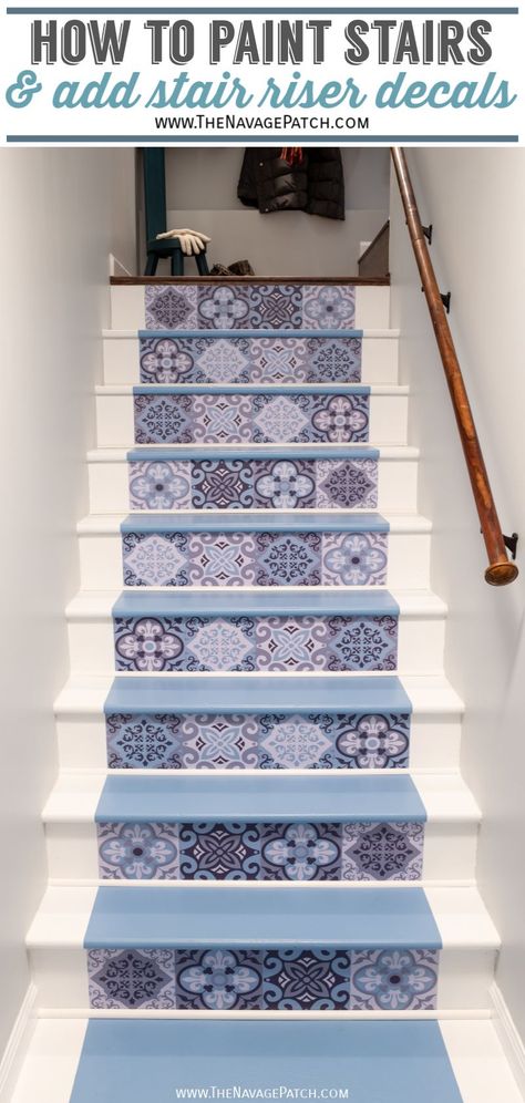 Stairs Diy Renovation, Paint Stairs, Stairs Makeover Design, Diy Stairs Makeover, Diy Staircase Makeover, Stairs Makeover Ideas, Basement Stairs Ideas, Stair Renovation, Stairs Renovation