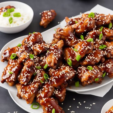 Stove Top Chicken Wings, Sesame Wings Recipe, Sesame Chicken Wings Recipe, Teriyaki Wings Recipe, Thai Chicken Wings Recipe, Wings Recipe Crockpot, Japanese Chicken Wings, Sticky Sesame Chicken, Sesame Chicken Wings