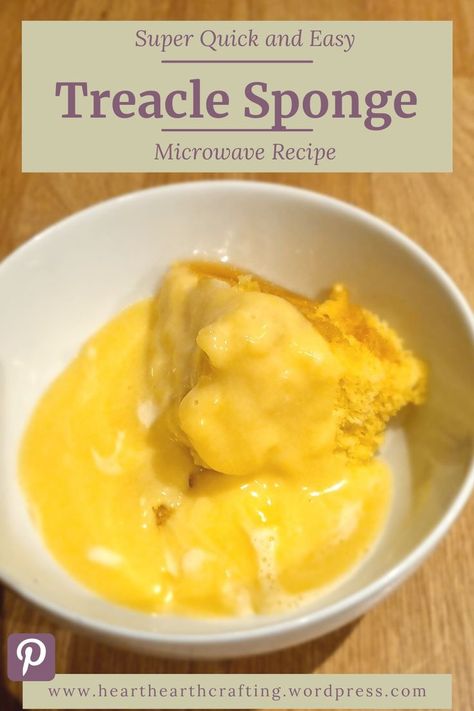 Treacle Sponge Pudding - Super Quick and Easy Treacle Sponge Pudding, Sponge Pudding Recipe, Treacle Sponge, Sponge Pudding, Easy Puddings, Lemon Curd Recipe, Crafting Recipes, Microwave Cooking, Microwave Recipes