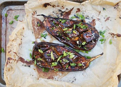 Miso and honey marinated roast aubergine Roast Aubergine, Aubergine Recipe, Great British Chefs, Veggie Delight, Eggplant Recipes, A Match Made In Heaven, Match Made In Heaven, Great British, Made In Heaven