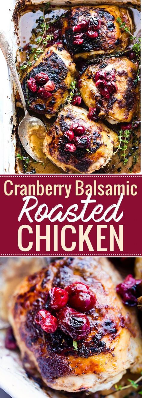 Chicken With Cranberries, Cotter Crunch, Pan Chicken Recipes, Cranberry Chicken, Balsamic Chicken, Paleo Dinner, One Pan, Holiday Cooking, Poultry Recipes