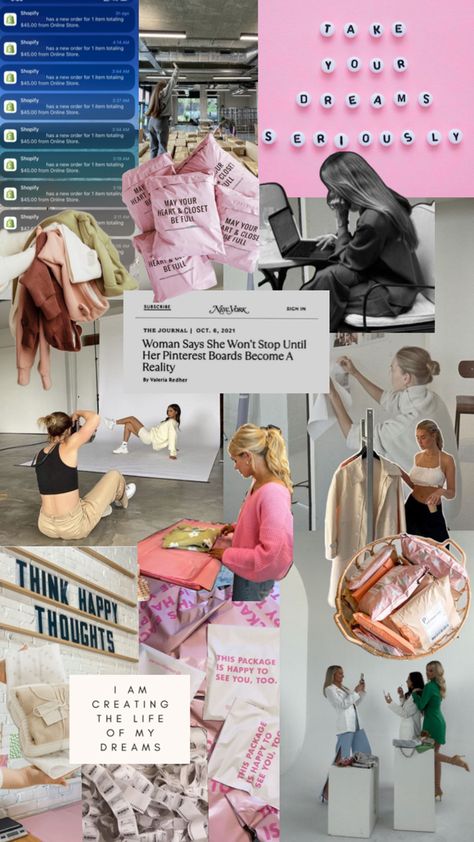 Boutique Vision Board, Boutique Owner Aesthetic, Aesthetic Vision Board, 2024 Vision Board, Boutique Owner, 2024 Vision, Self Motivation, Dream Job, Business Women