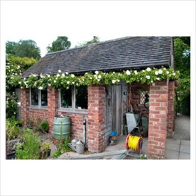 Brick Shed, Greenhouse Shed, Brick Garden, Garden Workshops, Cottage Farm, Diy Shed Plans, Backyard Sheds, Backyard Shed, Diy Shed