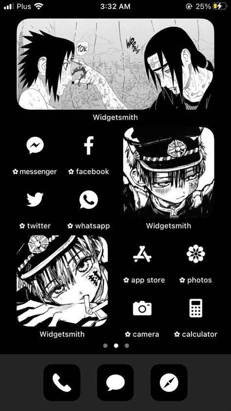 Widgetsmith Anime Ideas, Black And White Anime Phone Theme, Anime Widget Ideas Iphone, Widgetsmith Ideas Anime, Anime Widget Ideas, Widgetsmith Ideas Black, Themed Iphone Home Screen, Ios Home Screen Ideas Aesthetic, Lockscreen And Homescreen Match Wallpaper