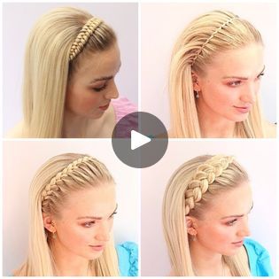 Braided Headband Hairstyle Curly Hair, Headband Braid Hairstyles, Braided Headband Hairstyles, Hair Braid Headband, Braided Headband Hairstyle Tutorial, Headband Braids, Braids Headband, French Braid Headband, Running Late Hairstyles