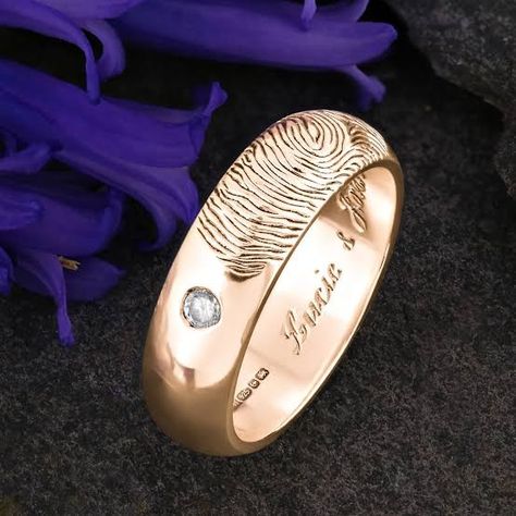 Gold Ring, Wedding Ring, Engagement Ring, Personalized Fingerprint Wedding, Fingerprint Ring, Commitment Rings, Personalised Jewellery, Jewellery Handmade, Memorial Jewelry, Gift Vouchers, Family Heirloom, Modern Family