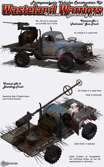 Wasteland Warriors - Boarding Truck | Gaming for Poser and Daz Studio Wasteland Vehicles, Zombies Apocalypse Survival, Vehicle Aesthetic, Zombies Apocalypse, Car Dump, Land Transport, Wasteland Warrior, Fantasy Craft, Tactical Truck