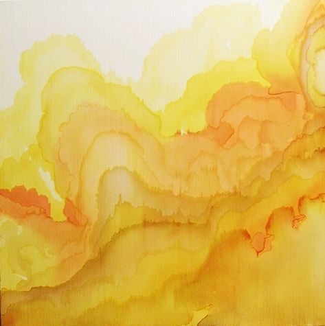 watercolor by Tobias Tovera via Design Crush blog. Research Abstract, Shades Of Yellow Color, Hufflepuff Aesthetic, Yellow Aesthetic, Healing Jewelry, Tumblr Wallpaper, Yellow Painting, Aesthetic Colors, Sumi E