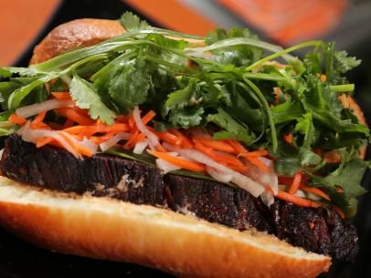 Banh Mi Recipe, Barrel Smoker, Shrimp Spring Rolls, Bahn Mi, Barbecue Restaurant, Sandwich Ingredients, Bbq Restaurant, Smoked Brisket, Barefoot Contessa