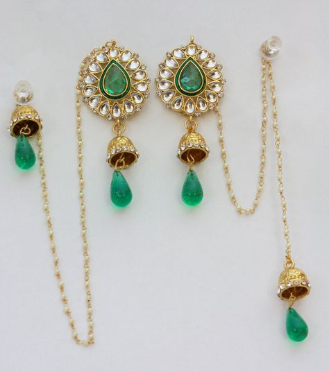 Kashmiri earring - Love them so much Kashmiri Wedding, Kundan Jhumka, Special Earrings, Rajputi Jewellery, Indian Wedding Jewelry Sets, Bridal Jewelery, Summer Bride, Heavy Earrings, Bridal Diamond Jewellery