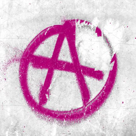 Symbol of anarchy by KYNA STUDIO on @creativemarket Begoth Dolls, Red Symbol, Anarchy Symbol, Words Coloring Book, Grunge Art, Old Wall, Art Background, Creative Market, Art Inspo