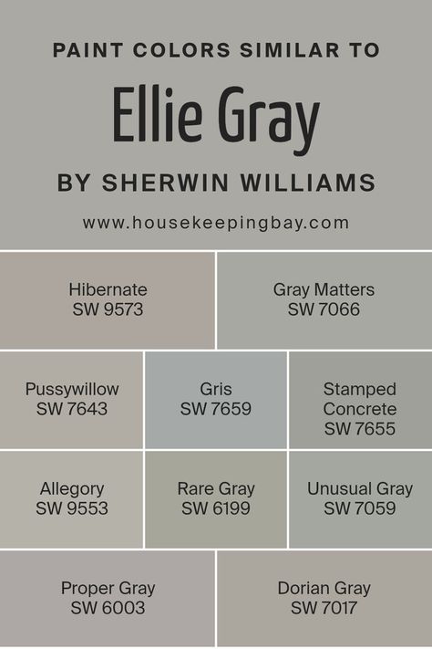 Colors Similar to Ellie Gray SW 7650 by Sherwin Williams Sherwin Williams Paint Gray, Gray Paint Colors, Sherwin Williams Gray, Trim Colors, Gray Paint, Grey Paint Colors, Gray Matters, Dorian Gray, Coordinating Colors