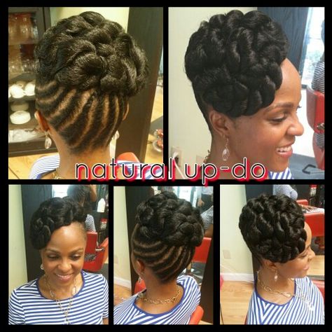 Cornrows Updo, Flat Twist Hairstyles, Black Hair Updo Hairstyles, Flat Twist Updo, Twist Updo, Twisted Hair, Twisted Updo, Flat Twist, Natural Hair Updo