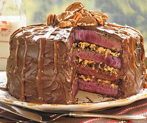 Top 10 Unusual Cakes Made With Meat Meat Birthday Cake, Unusual Cakes, Recipes For Cakes, Meat Cake, Small Cupcakes, Roasted Pecans, Birthday Cakes For Men, Birthday Cake Ideas, Cakes For Men