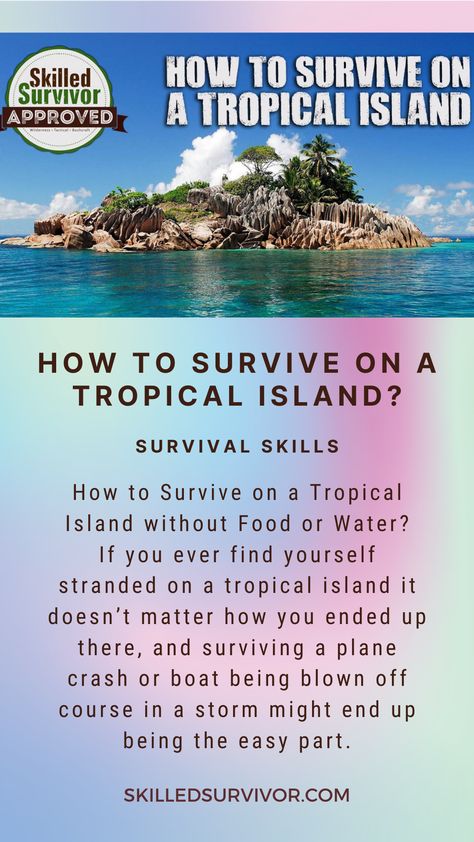 If you ever find yourself stranded on a tropical island it doesn’t matter how you ended up there, and surviving a plane crash or boat being blown off course in a storm might end up being the easy part. Focus may be difficult, but it is vital that you do if you want to survive the island as well as you did whatever circumstances brought you there. #oregun #wilderness #pacific #skilledsurvivor #survival #worldofweapons #america #oregon #america #survival How To Survive On A Desert Island, Lean To Shelter, Island Survival, Survival Hacks, Water Issues, Survival Shelter, Rain Water Collection, Remote Island, Desert Island