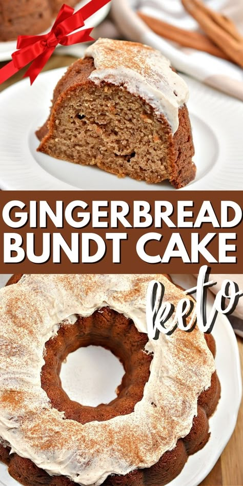 Sugar Free Gingerbread Cake, Keto Christmas Recipes Dessert, Low Carb Gingerbread Cake, Gingerbread Bundt Cake, Keto Gingerbread, Stylish Cravings, Christmas Bundt Cake, Low Carb Gingerbread, Gingerbread Cake Recipe