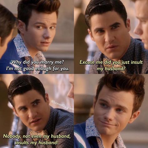 Do You Marry Me, Klaine Glee, Glee Klaine, Glee Funny, Queer Cinema, Glee Memes, Blaine And Kurt, Glee Quotes, Tv Show Couples