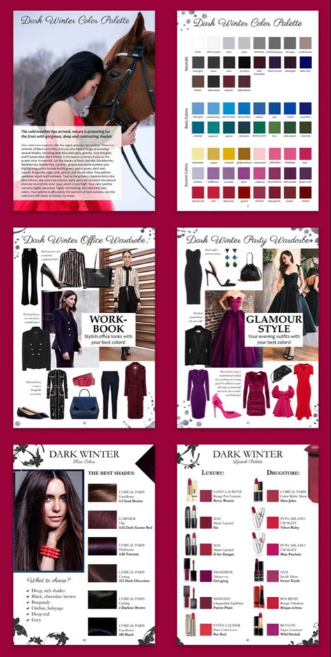 Deep Winter Palette Outfits Style, Deep Winter Palette Outfits, Color Mapping, Deep Winter Palette, Deep Winter Colors, Winter Handbags, Winter Palette, Style Analysis, Skin Undertones