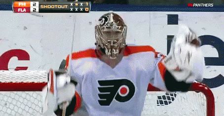 Happy Hockey GIF - Happy Hockey Goalie - Discover & Share GIFs Hockey Gif, Sergei Bobrovsky, Collective Bargaining, Hot Hockey Players, Hockey Goalie, Hockey Player, Hockey Fans, The League, Jimmy Fallon