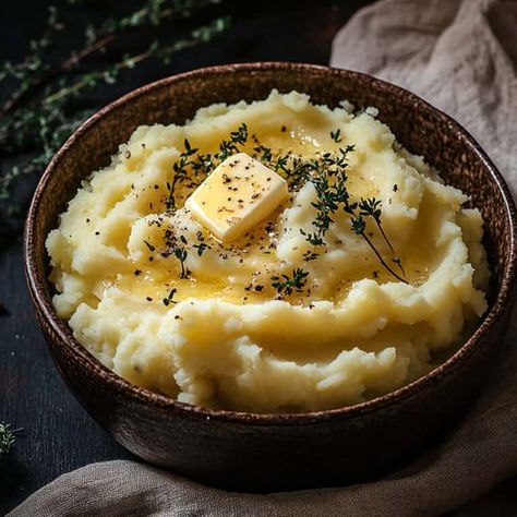 Creamy Mashed Potatoes With Almond Milk - The Daily Dish Mashed Potatoes Aesthetic, Potato Milk, Creamiest Mashed Potatoes, Hogwarts Script, Baked Beans Vegan, Healthy Baked Beans, Perfect Roast Potatoes, Vegan Cornbread, Vegan Meatloaf