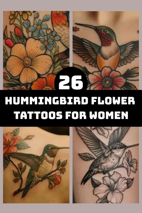 Discover stunning hummingbird flower tattoo designs that will surely captivate your heart. These elegant and intricate tattoos beautifully combine the grace of a hummingbird with the beauty of flowers, creating timeless pieces of art that symbolize joy and love. Whether you're looking for inspiration or considering getting a tattoo yourself, explore these enchanting hummingbird flower tattoo ideas that exude elegance and charm. Hummingbird And Dragonfly Tattoo, Hummingbird Tattoo Color, Hummingbird And Flower Tattoo, Hummingbird Flower Tattoo, Hummingbird Tattoos For Women, Columbine Tattoo, Bird Ankle Tattoo, Tattoo Yourself, Hummingbird Tattoo With Flowers