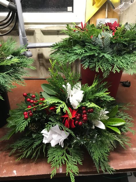 Christmas 2021 Wreath and Arrangment for graves. Flower Arrangements For Graves, Grave Marker, Flower Arrangement, Christmas Wreath, Flower Arrangements, Christmas Wreaths, Wreath, Holiday Decor, Flowers