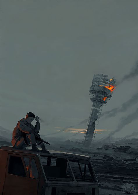 “Initiation Into Nothingness”: A Separate Reality And Dreamy Otherworlds In Incredible Artworks By Alex Andreev In The Middle, In The Dark, The Middle, A Man, Tower, Art