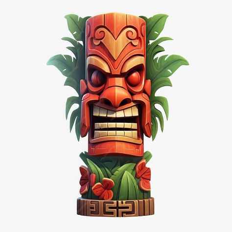 Tiki Concept Art, Tiki Idol, Tiki Masks, Cartoon Movie Characters, Tiles Game, Tiki Totem, Tiki Art, Tiki Mask, Game Interface