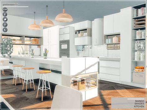 Sims 4 — Mango Shades Kitchen by @Moniamay72 — Mango Shades Modern Kitchen. $ 17842 Size: 10x8 #featuredartist The Sims Resource Sims 4 Furniture Kitchen, Sims Modern Kitchen, Sims Resource Sims 4 Furniture, S4cc Kitchen, Modern Kitchen Sims 4 Cc, Modern Kitchen Sims 4, Sims 4 Cc Modern Kitchen, Sims 4 Modern Kitchen Cc, Sims 4 Kitchens