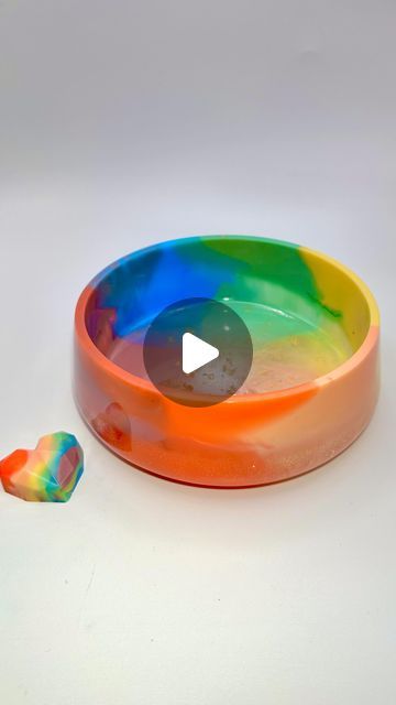 Resin_Jules Julia Newton on Instagram: "Do you like my rainbow bowl? 🌈 

Imagine it full of crayons in a play room 😍

I’m going to try this again in a different way too, with much more pastel shades and I’m going to reverse the technique 🌈 

Made with @mouldd_resin and pigments 🌈 

Mould by @craftyopia 

I picture this tray /bowl full of crayons on a desk in a play room, or maybe in a nursery holding bits and bobs on a shelf -but that’s probably because baby Toby’s room was rainbow themed 7 years ago awww 🥰 

#resinrainbows #resinjules #pouringresin #resinmolds #resinpigments #reainart #pouringmedium #pouringart #handmade #explorepage #explorepageready #explorepage #reelsinstagram #resintutorials #resinpour #epoxymade #makersmovement #makerscentral #makersgonnamake #makersofinstagram Resin Pour, Pouring Art, Pastel Shades, Play Room, Picture This, Resin Molds, Bits And Bobs, Crayon, My Pictures