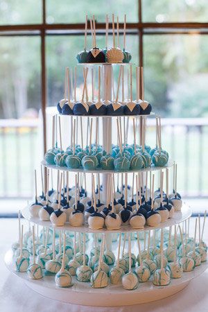 The #1 Wedding Cake Bakery in Cape Cod - The Casual Gourmet Baby Blue Weddings, Cheese Roll, Idee Babyshower, Wedding Cake Pops, Wedding Game, 귀여운 음식 그림, Cape Cod Wedding, Blue Themed Wedding, Wedding Dessert Table