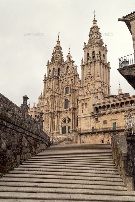 Cathedral Of Santiago De Compostela, Galicia Spain Aesthetic, Spain Cathedral, Santiago Spain, Fort Santiago, Spain Aesthetic, Galicia Spain, Cathedral Architecture, Amalfi Coast Italy