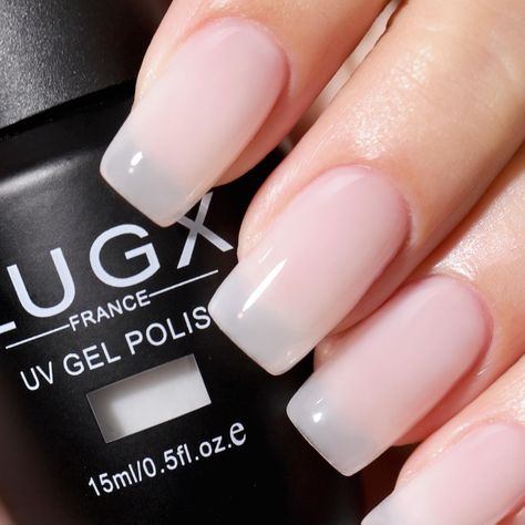 Milky White Gel Polish, Manicure Pedicure At Home, Clear Gel Nail Polish, At Home Salon, White Gel Polish, Natural Gel Nails, Color For Nails, Pedicure At Home, Uv Gel Nail Polish