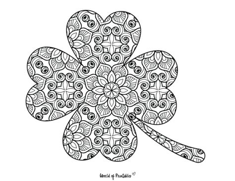 Clover Coloring Page, Zentangle Coloring Pages, Celtic Coloring, Adult Colouring Printables, Colouring Printables, Printable Adult Coloring Pages, Craft Projects For Kids, 자수 디자인, Mandala Coloring Pages