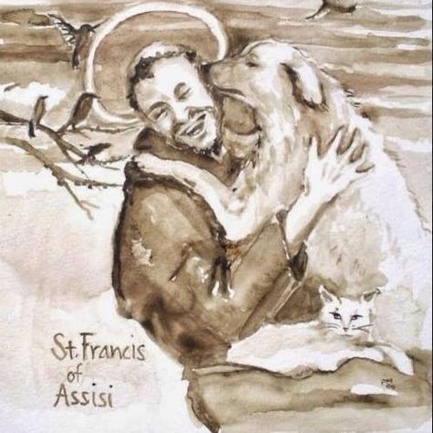 May this image of St, Francis bring comfort to you or a loved one who has faced the devastating loss of a beloved pet.  In my life, their lessons of unconditional helped me to experience Heaven here on Earth. Saint Ignatius Of Loyola, Francis Of Assisi Quotes, Saint Ignatius, Ignatius Of Loyola, Patron Saint Of Animals, St Francis Of Assisi, Francis Of Assisi, San Francesco, Catholic Art