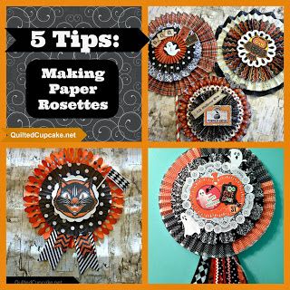 Tips for Making Paper Rosettes How To Make Rosettes, Porche Halloween, Paper Medallions, Halloween Straws, Pinwheels Paper, Halloween Paper Crafts, Paper Rosettes, Cricut Halloween, Halloween Banner