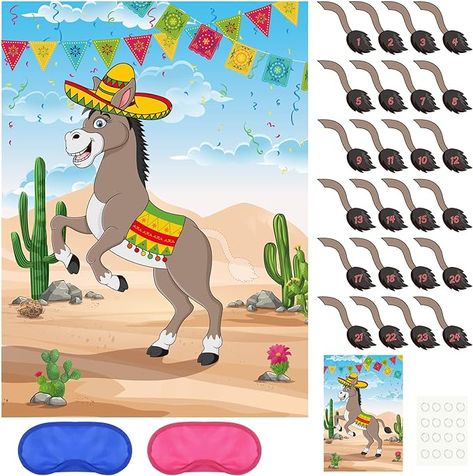 Amazon.com: PLULON Pin The Tail on The Donkey Birthday Games for Kids Mexican Donkey Game Poster with 24Pcs Tail Stickers Donkey Party Favors Carnival Birthday Fiesta Home Wall Decor Classroom Family Activities : Toys & Games Donkey Birthday, Mexican Donkey, Wall Decor Classroom, Classroom Family, Birthday Games For Kids, Farm Animals Decor, Pin The Tail, Birthday Fiesta, Carnival Decorations