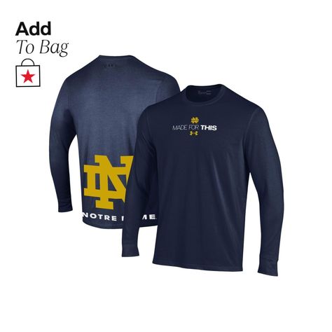 in stock Irish Tshirts, Under Armour Shirts, Under Armour Men, Navy Women, Game Day, Notre Dame, Long Sleeve T Shirt, Under Armour, Long Sleeve Tshirt