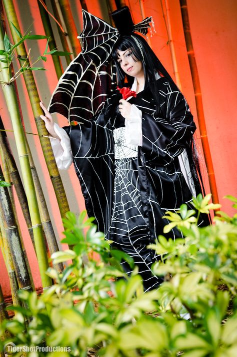 Yuuko Ichihara - Spider Kimono by HoodedWoman.deviantart.com on @deviantART Spider Inspired Outfit, Spider Kimono, Yuuko Ichihara, Oc Fashion, Cute Kimonos, Spider Girl, Asian Culture, Aesthetic Board, East Asian