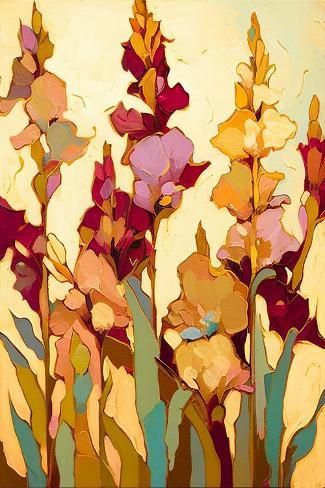 size: 18x12in Art Print: Gladiolus by Avril Anouilh : Hailey Herrera Art, Gladiola Painting, Gladiolus Flower, Beautiful Oil Paintings, Abstract Floral Art, Art Print Display, Flower Art Painting, Painting Art Projects, Floral Painting