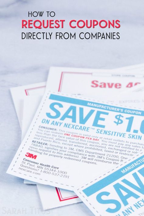 It's easy to get coupons from manufacturers; you just have to know where to look. Here's how to request coupons directly from companies. Save Money Challenge, Where To Get Coupons, How To Start Couponing, Best Coupon Sites, Sarah Titus, Free Coupons By Mail, Couponing 101, Manufacturer Coupons, Couponing For Beginners