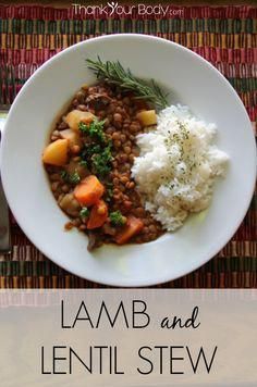 Lamb and Lentil Stew...savory lamb and vegetables, simmered all day in the slow cooker. #NiceLambRecipes Stew Crockpot, Lamb Dishes, Paleo Crockpot, Lamb Stew, Crockpot Recipe, Small Potato, Lentil Stew, Lamb Recipes, Parsnips