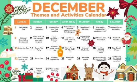 A collection of December activity ideas for the classroom. December Dress Up Days For School, December Themes, Kindergarten Calendar, December Lessons, Activities For The Classroom, Christmas Units, December Activities, Calendar Math, Special Education Activities