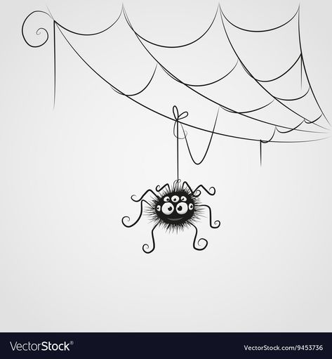 Spider Cute Drawing, Cartoon Spider Tattoo, Cute Spider Doodle, Spider Halloween Drawing, Spider Cartoon Drawing, Spider Inktober, Cute Spider Art, Cute Spider Drawing, Spider Spinning Web