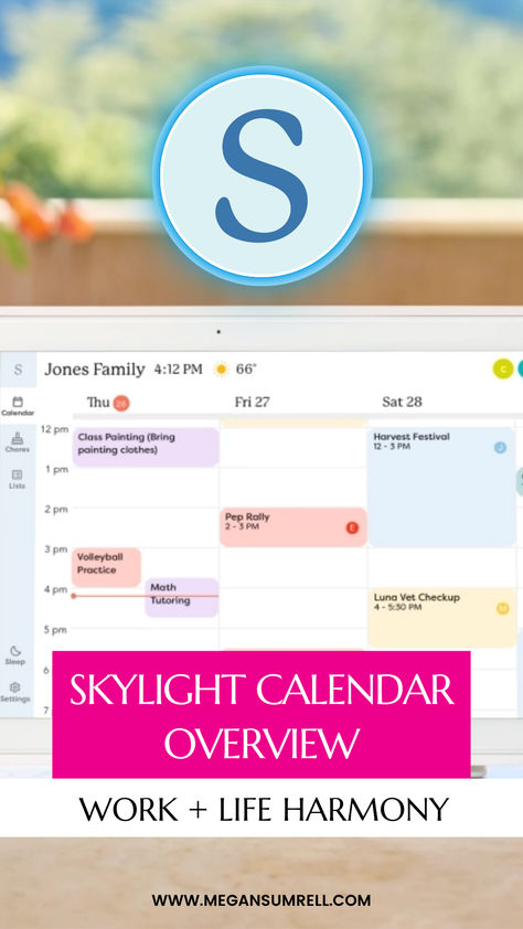 Skylight Calendar Overview Skylight Calendar, Family Communication, Volleyball Practice, Work Productivity, Jones Family, Family Calendar, Pep Rally, Organized Life, Google Calendar