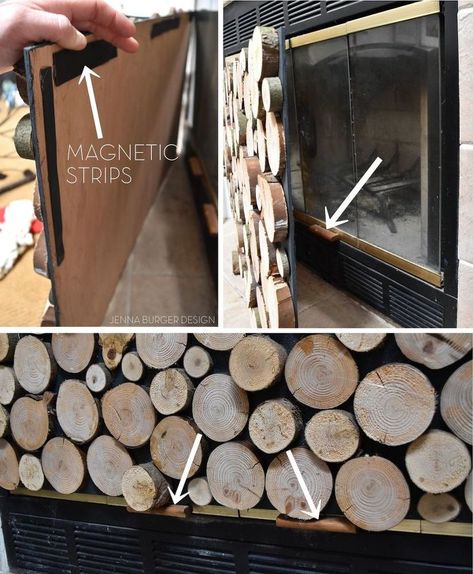 Fireplace Decorating, Fireplace Decorations, Burger Design, Faux Fireplace Mantels, Log Fireplace, Fireplace Cover, Fireplace Logs, Farmhouse Fireplace, Fireplace Screen