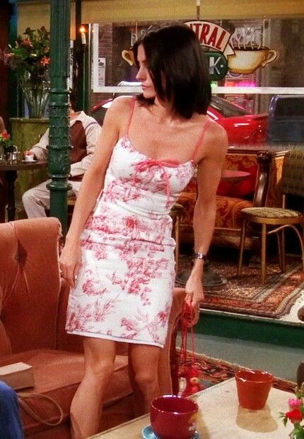 Monica Geller Muscles, Monica Geller Dress Outfits, Monica Geller Dress, Iconic Monica Geller Outfits, Monica Geller Style, Monica Outfits, Monica Geller Outfits, Friends Wardrobe, Monica Gellar