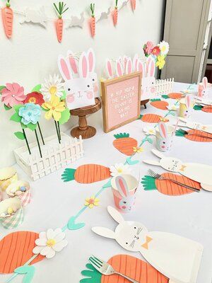 Easter Tea Party, Egg Hunt Party, Kids Easter Party, Easter Birthday Party, Bunny Birthday Party, Bunny Party, Easter Tablescapes, Spring Fun, Bunny Birthday