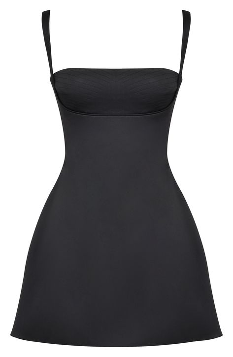 A rich satiny finish elevates this sleeveless mini topped with a quilted bodice. Exclusive retailer 31 1/2" length (size Medium) Square neck Lined 100% polyester Dry clean Imported Classy Mini Black Dress, Kara Dress House Of Cb, Medium Size Dress, House Of Cb Black Mini Dress, 90s Black Mini Dress, All Black Birthday Dress, Windsor Black Dress, Square Neck Line Dress, House Of Cb Kara Dress