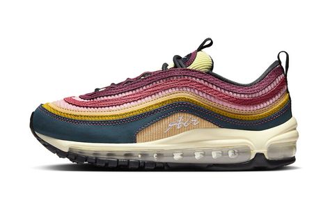 Nike Air Max 97 Arrives in Multi-Color "Corduroy" Nike Air Max 97 Women, Deep Jungle, Nike Dresses, Nike Air Max For Women, Air Max Women, New Nike Air, Trendy Sneakers, Nike Air Max 97, Bruce Lee